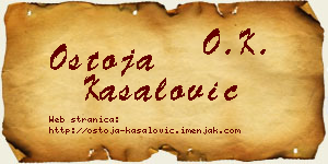 Ostoja Kasalović vizit kartica